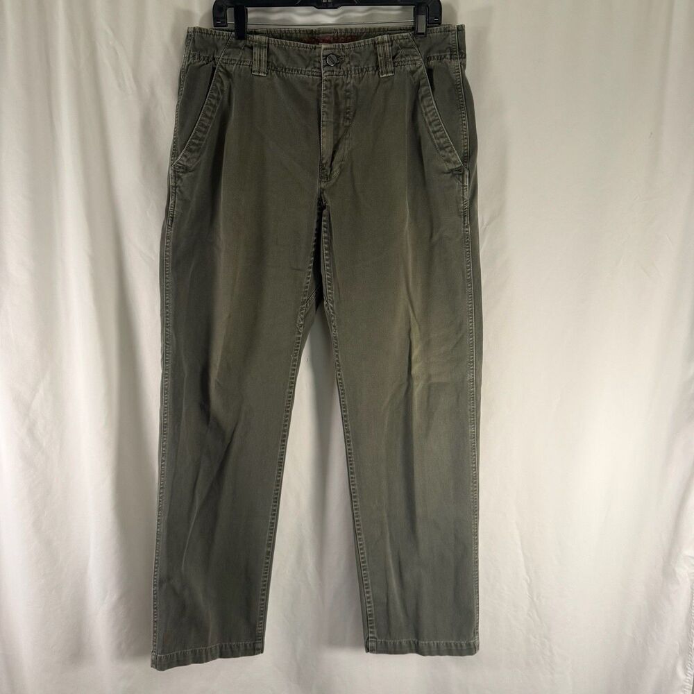 Gramicci Twill Pants Men's 34x32 Green Flat Front Pockets Straight Leg